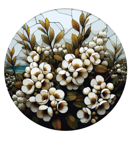 Stained Glass Hanger |NZ Manuka Flowers -30cm