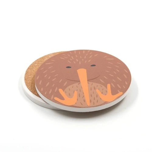 NZ Ceramic Coaster with NZ Kiwi Design