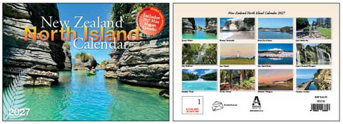 2027 New Zealand North Island A4 calendar with included mini magnetic calendar