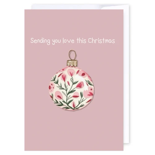 NZ Christmas Card | Christmas Bauble with Floral Design