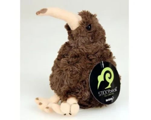 Dark brown New Zealand kiwi soft toy, approximately 15cm