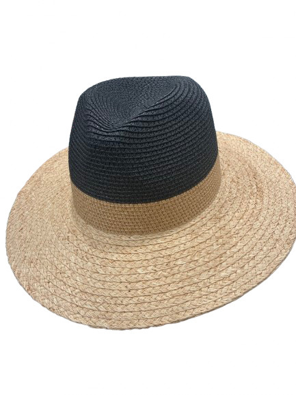 Raffia Fedora Sun Hat | Natural & Black