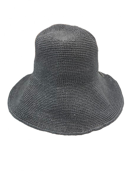 Black Woven Straw  Hat