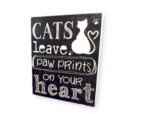 "Cats leave paw prints ..." Block Art