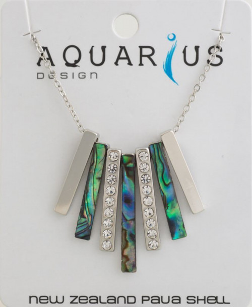 NZ Paua Crystal Flared Necklace
