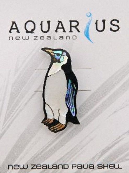 NZ Paua Penguin Brooch