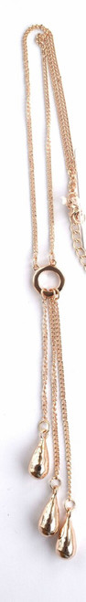 long pendant with 3 drop tassel with teardrops (rose gold)