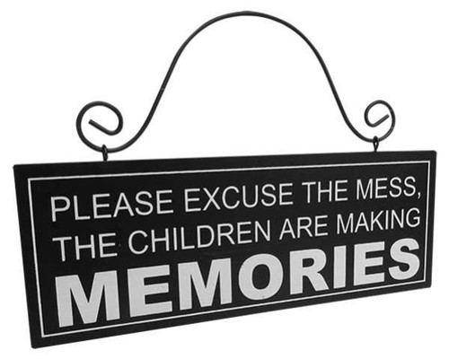 please excuse the mess ... - hanging sign