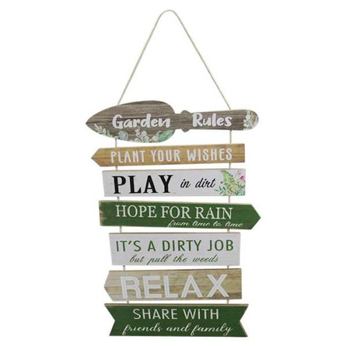 Garden Rules - hanger sign