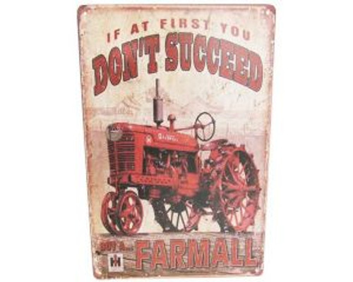 retro vintage style tin plaque - old tractor sign