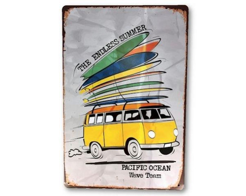 Retro Vintage Style Tin Plaque - endless summer combi