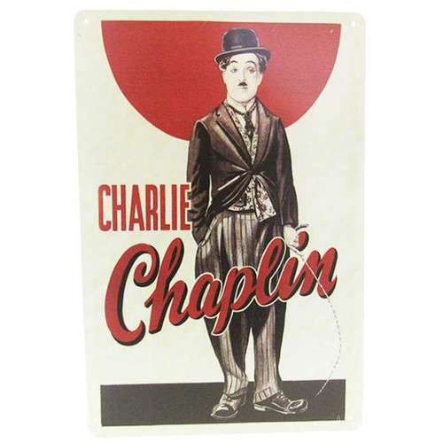 Retro Vintage Style Tin Plaque - Charlie Chaplin