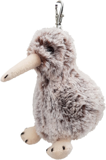 Brown New Zealand kiwi keyring and bag clip