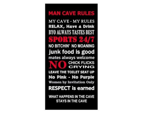 Man Cave Rules - wall art