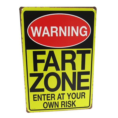 retro vintage style tin plaque - fart zone