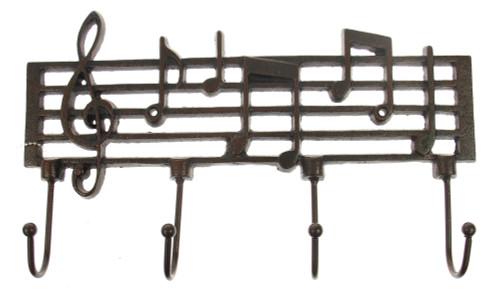 Wall hanging hooks - Music score with 4 x hooks