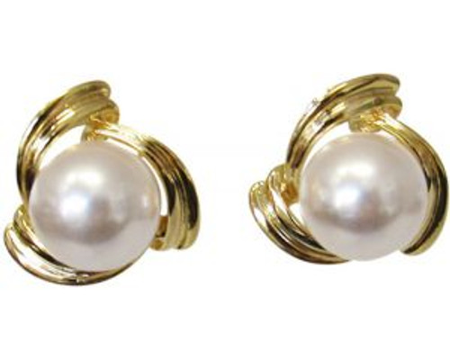 Pearl nest stud earrings - in gold or rhodium