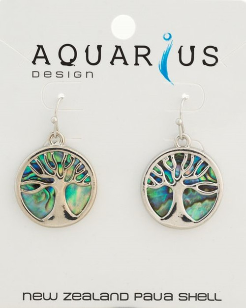 Paua Kauri Tree Hook earrings