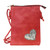 Shoulder bag with bling heart on front (choose from black, red or blue)