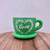 1 piece cement Cup pot and saucer  with love printed on the front (comes in white, pink or green) - price per each