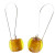 Colourful bead earring on long hook - golden dark orange