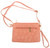 simple cross body bag with outside zip pocket - coral colour