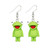green frog earring on hook