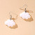 White Cloud earrings on hook