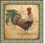 Cork backed Trivet square tile  - rooster design