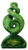 lightweight Polystone green "twist" eternity symbol ornament on base - 100mm