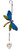 hanging blue, purple and green dragonfly with heart shaped crystal