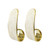 Drop curve earring on posts - cream