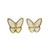 butterfly stud earring - cream with diamante and gold coloured edge