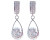 crystal drop earring from silver coloured oblong stud with diamante