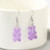 purple cute bear earrings on hook