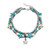 two layer anklet with grey and turquoise beads, starfish and a starfish charm