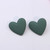 Big heart shaped stud earring on post - sea grass green