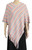 Classic diagonal stripe poncho with tassels - pastel