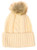 Cable knit beanie with pompom - cream