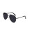 Sunglasses - Palm Beach shiny silver colour metal frame, smoke lens
