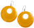 Zsiska handmade resin round disc earrings on hook - mustard