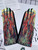 soft and warm faux suede gloves with print - abstract workers in the field