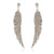 silver colour with diamante angel wing earrings on posts