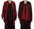 Reversible Cape with curl design and fringe - Black and red