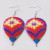 Hot Air Balloon Earrings on hooks - check and star design