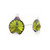 large swarovski crystal stud earring - olivine crystal