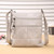 Cross Body Bag with square stitching design and 5 zips - Grey