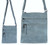 Cross Body Bag with square stitching design and  5 zips - airforce blue