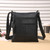 Cross Body bag with square stitching design and 5 zips - black