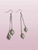 Dangly double pearl earrings on white chain and hooks